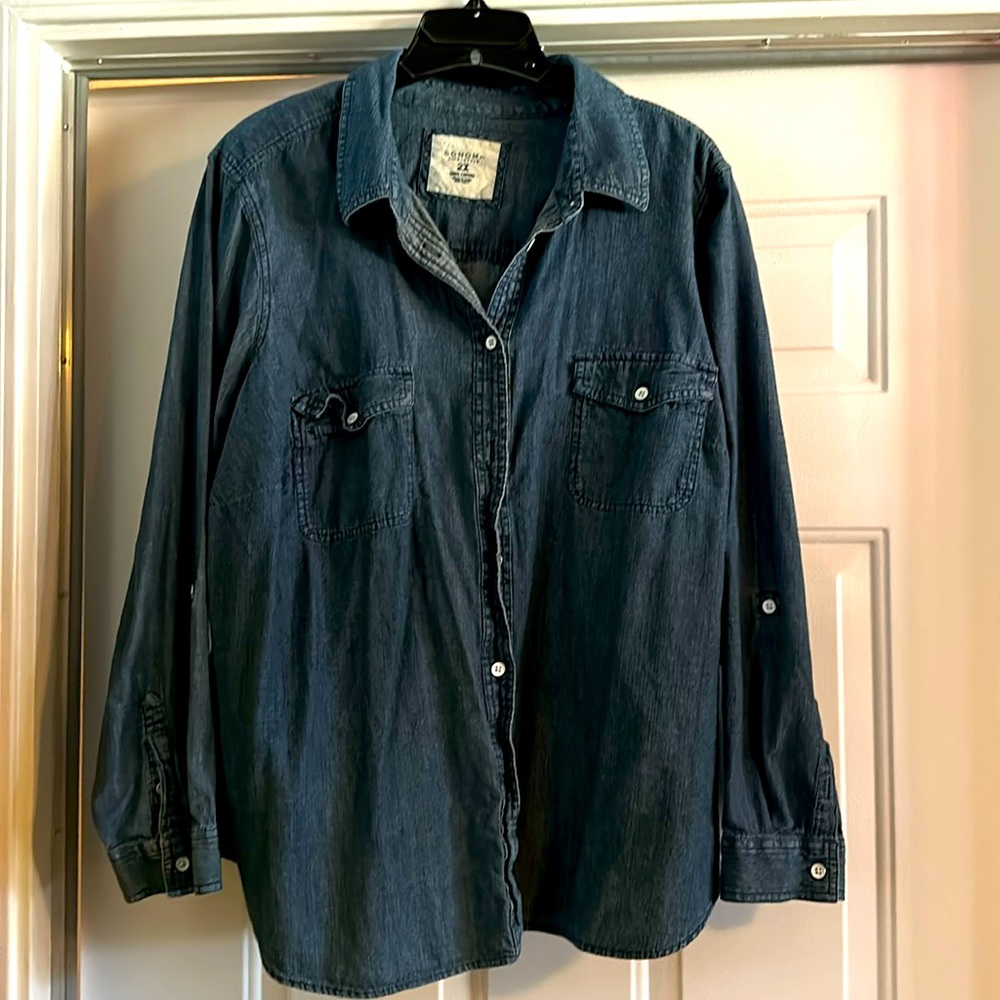 Denim Long sleeve or 3/4 sleeve fold up sleeves